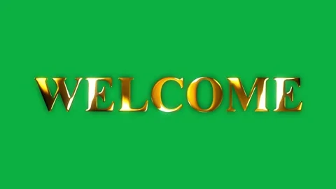 4k welcome text gold effect animation with green screen	 Stock Footage 263333134