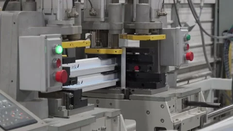 4K. welding process of PVC profile Windows. Stock Footage 134212632