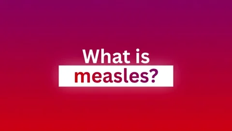 4K What is Measles Typography Motion Graphic Red Purple Background Stock Footage 345745397