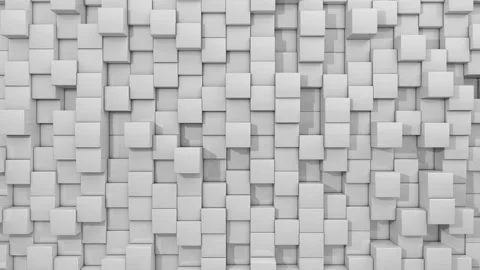 4k white abstract looped background waves of cubes on plane . Stock-Footage 159078719
