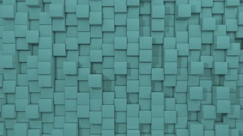 4k white abstract looped background waves of blue cubes on plane . Stock Footage 159229269