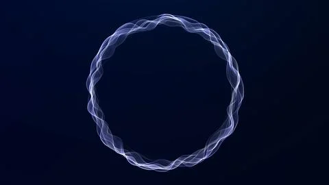 4K white blue energy ring on dark tech background, abstract wave portal fra.. Stock Illustration
