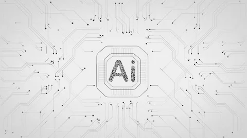 4K White Circuit Board Background with Floating AI Chip Icon 스톡 동영상 339275337