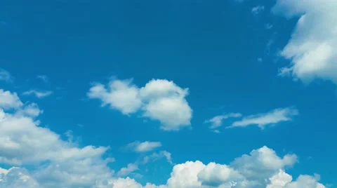 4K White Clouds in Clear Blue Sky Stock Footage 50235463
