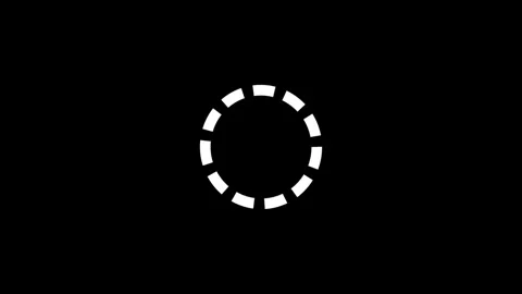 4k White Dashed Circular Ring Rotation Loop on Black Background. Video stock 341814421