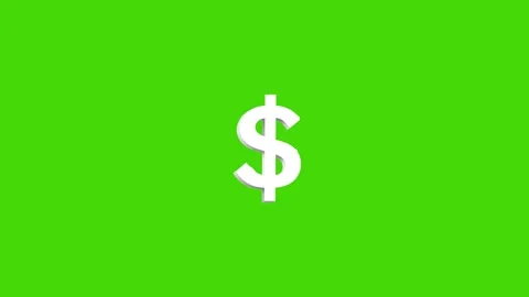 4k white dollar animation isolated on green screen Stock Footage 289529744