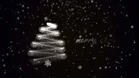 4K White Silver Christmas Tree Motion Background Loop Stock Footage 344310126