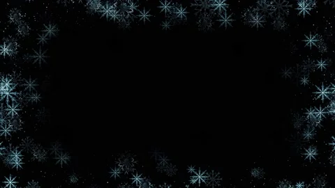 4K white snow abstract Corner frame and border with copy space Loop background. Stock Footage 157764046