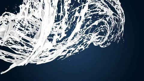 4k white splash like milk or white paint moves past the camera in slow motion on Stock Footage 121312304