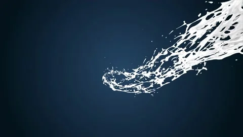 4k white splash like milk or white paint moves past the camera in slow motion on Stock Footage 130229386