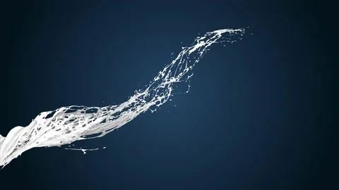 4k white splash like milk or white paint moves past the camera in slow motion on Stock Footage 130229404