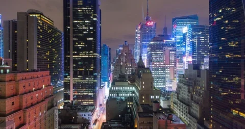 4k Wide Angle Night Timelapse of Times Square, New York City, USA Stock Footage 93016823