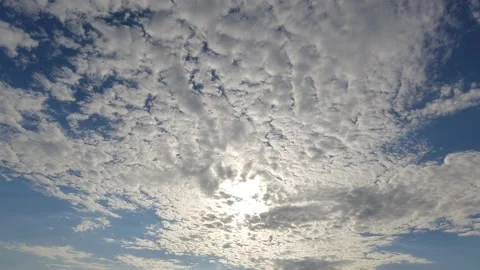 4k wide angle time lapse of clouds moving in line with the morning sun Stock Footage 161752869