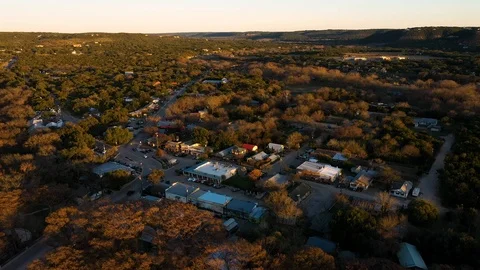 4K Wimberley Texas Slow Orbit Texas Landscape at Sunrise Stock Footage 123312853