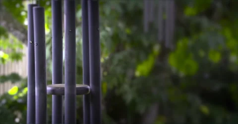 4K Wind Chimes with nat sound Seamless Loop Stock Footage
