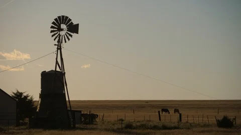 4K Wind windmill in Colorado, Texas Stock Footage