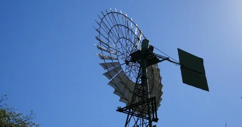 4K Windmill close up fast turning Stock Footage 100108814