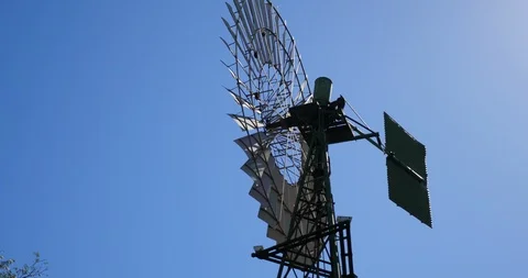 4K Windmill close up slow moving Stock Footage 100108666