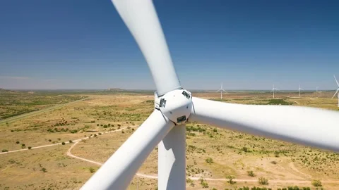 4K Windmill Drone Footage Wind Farm Aerial Energy Production Renewable Energy Stock Footage 137216446