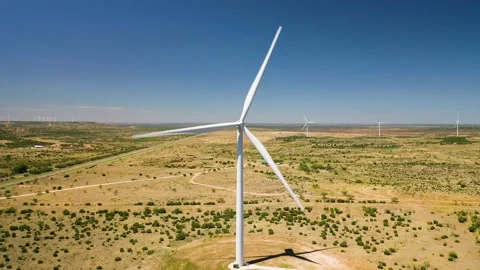 4K Windmill Wind Blowing Drone Footage Alternative Energy Stock Footage 137215673