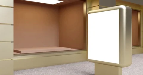 4k. The window of the store. Lightboxes Video stock 76120369