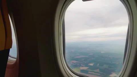4k window view from the airplane, cityview, aerial shot Stock Footage 295446727