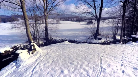 4K Winter aerial Stock Footage 45555523