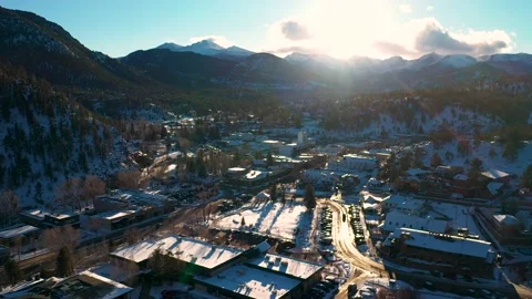 4K Winter Background Winter Landscape Estes Park Colorado Colorado Mountains Stock Footage 146083351