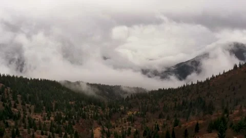 4k Winter Clouds Hyperlapse Aerial Drone View Stock Footage 154308178