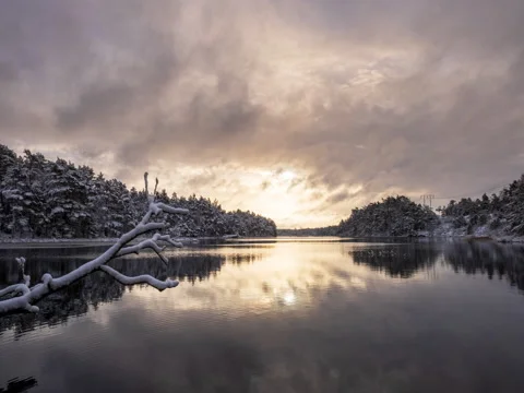 4K winter lake timelapse Stock Footage 168385750