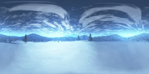 4K Winter Praire Scene with Pine Forest in the Background VR360 Vidéo 68020284