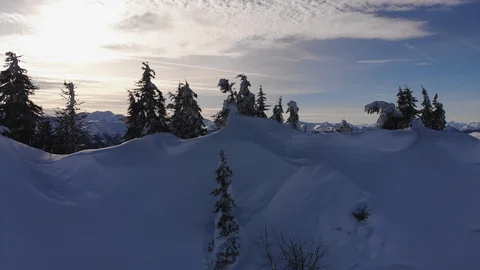 4K Winter snow mountain peak drone shot Stock-Footage 101383549