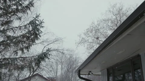 4K Winter Snowfall Outside House 2 Stock Footage 186760893