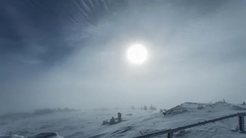 4K Winter storm and clouds rolling Stock Footage 255519607