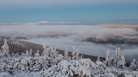 4K Winter wonderland above the clouds Stock Footage 119154341