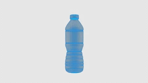 4k wireframe bottle, alpha channel, technology bottle Stock Footage 258892113