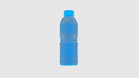4k wireframe bottle, alpha channel, technology bottle Stock Footage 258892321