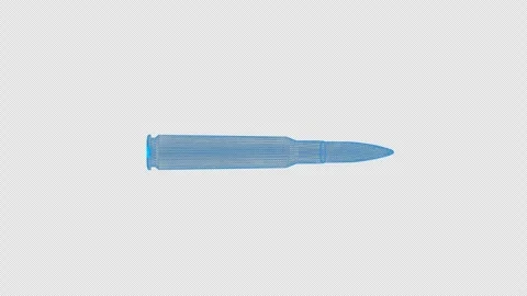 4k wireframe bullet, bullet technology, bullet, transparent background Stock Footage 258893174