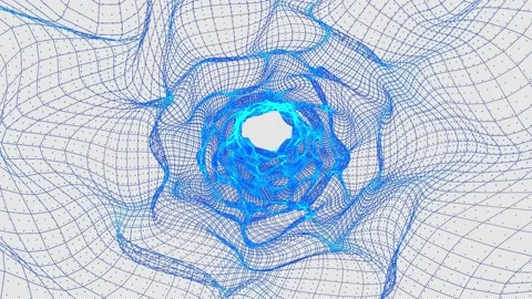 4K Wireframe Tunnel Loop On Alpha Stock-Footage 165130264