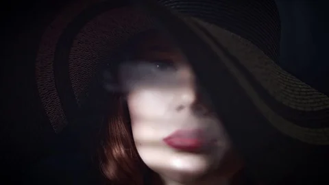 4k Woman Portrait Smoking in Reverse Stock Footage