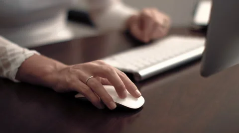 4k, Woman Typing On Computer At Desk Stock Footage 62917063