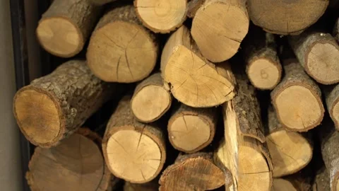 4K Wood Stack View: Smooth Movement Stock Video Stock Footage 301448545