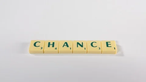 4K The word CHANCE changed to CHANGE by a mans hand, block letters spelling Stock Footage 90829350