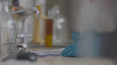 4K Worker in a brewery testing beer &amp; checking quality of the product.  Stock Footage 61478199