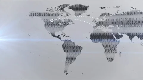 4K World Connections With Lines Path,global Map.digital Data,business Figures. Stock Footage 106450823