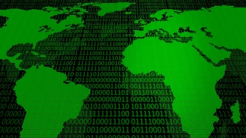 4k World map dots concept,binary code,Digital marketing business,seamless loop. Stock Footage 116409655