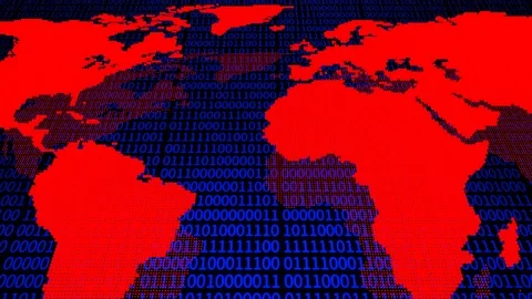 4k World map dots concept,binary code,Digital marketing business,seamless loop. Stock Footage 116409690