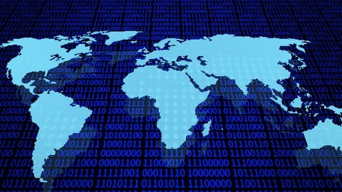 4k World map dots concept,Digital binary code,Digital marketing business Stock Footage 116011468