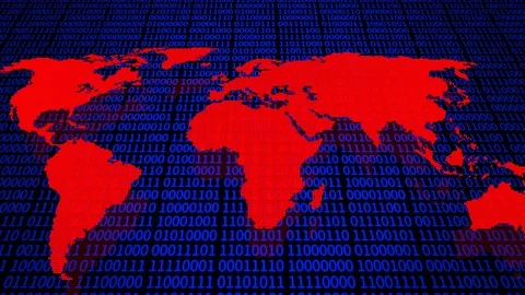 4k World map dots concept,Digital binary code,Digital marketing business backgr Stock Footage 116011576