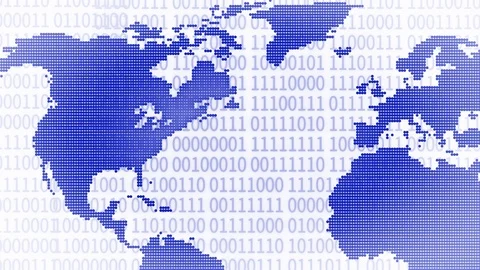 4k World map dots concept,Digital binary code,Digital marketing business backgr Stock Footage 116232056